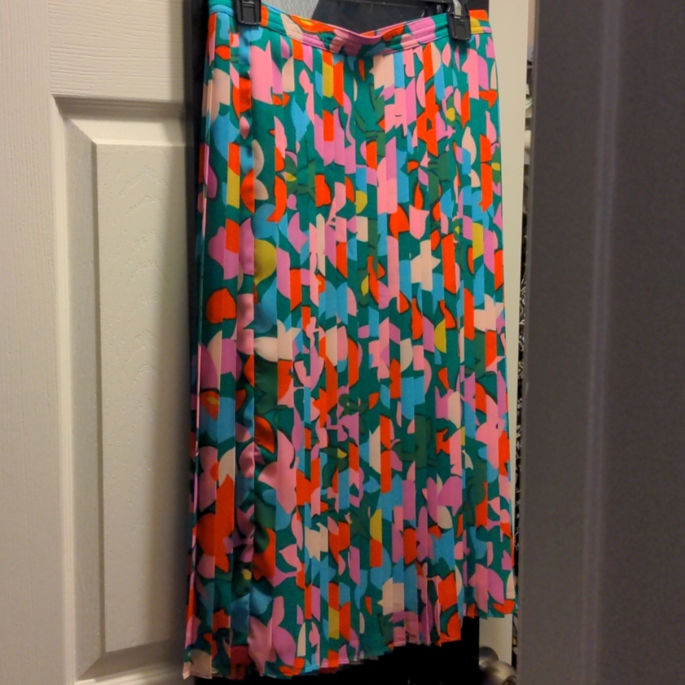 Jcrew happy pleated midi skirt